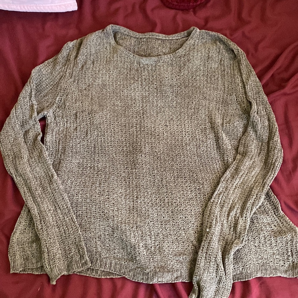 BRANDY MELVILLE VINTAGE/RETRO knitted brown/grey light weight sweater